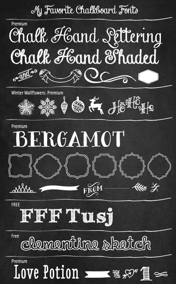 A Few Favorite Chalkboard Fonts
