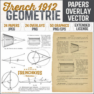 1912 French Geometrie papers, overlays and graphics.