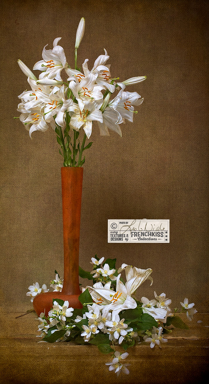 Before And After Texture Tutorial: Lilies and Mock Orange Still Life