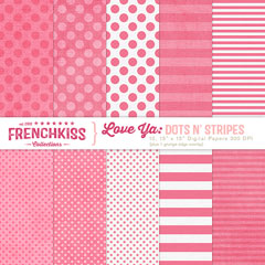 Love Ya Dots Stripes Digital Papers