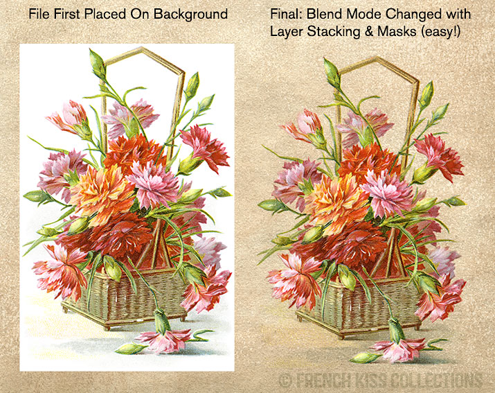 Postcard Background before & after