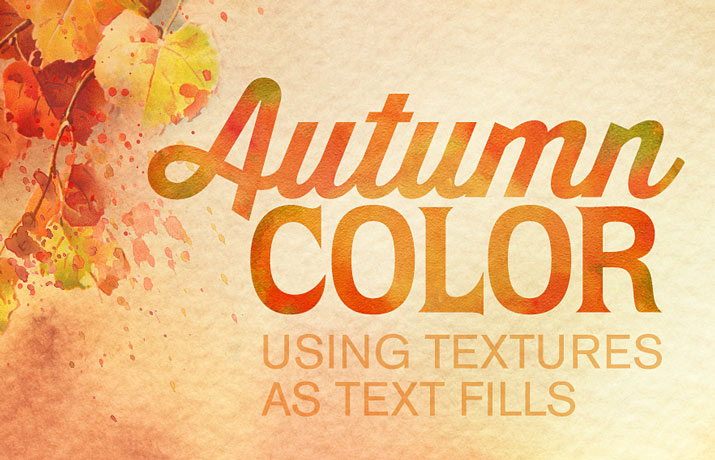 Autumn colors textures as text fill