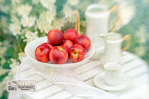 Courtyard Peaches a textured photograph.